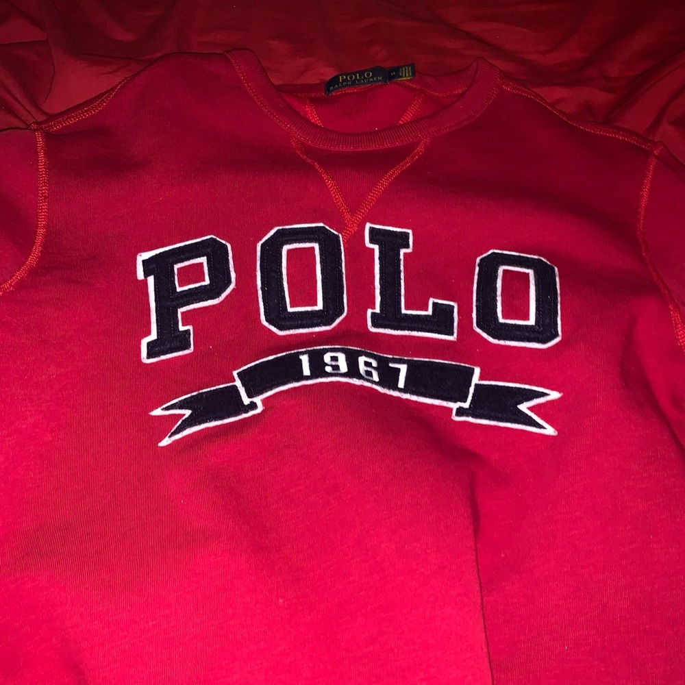 THRIFTED polo sweatshirt